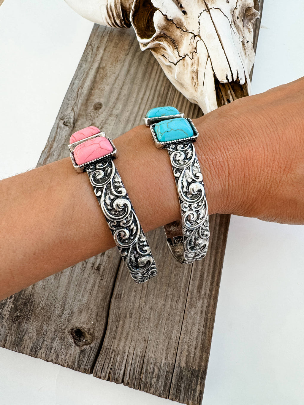 The Turquoise Stone Hinge Bangle