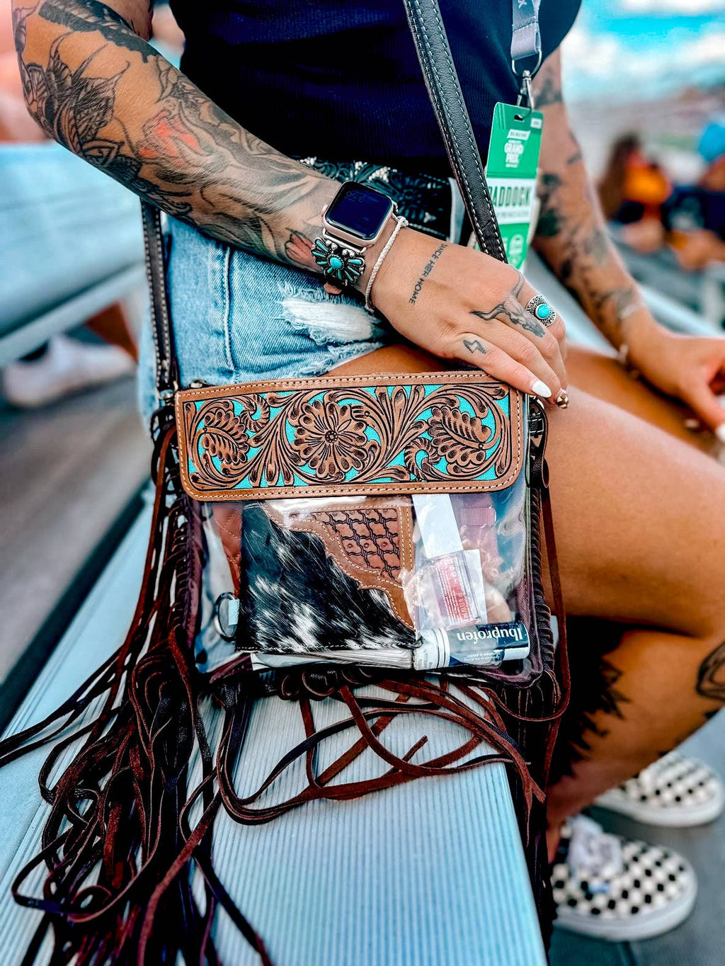 The Turquoise Tail Fringe Crossbody
