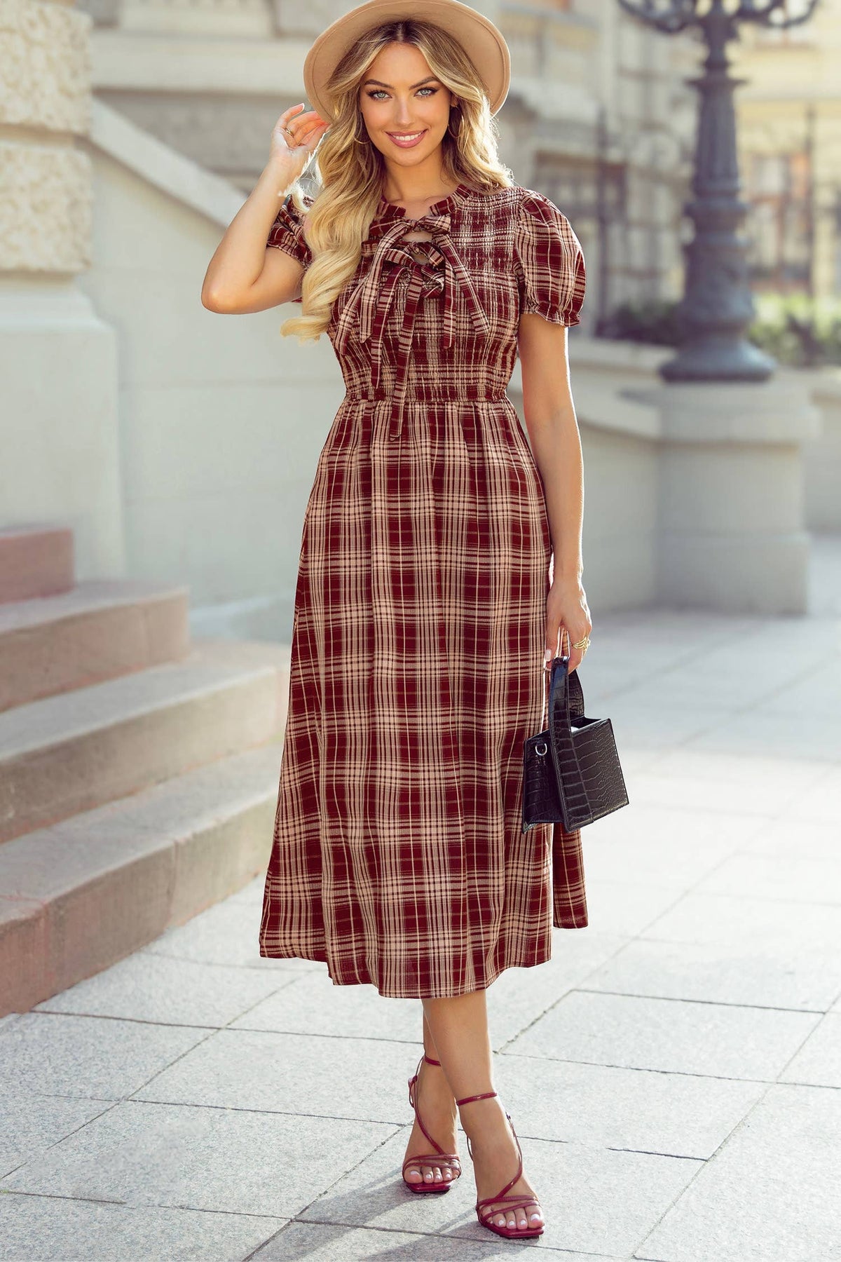 The Prairie Rose Plaid Maxi Dress