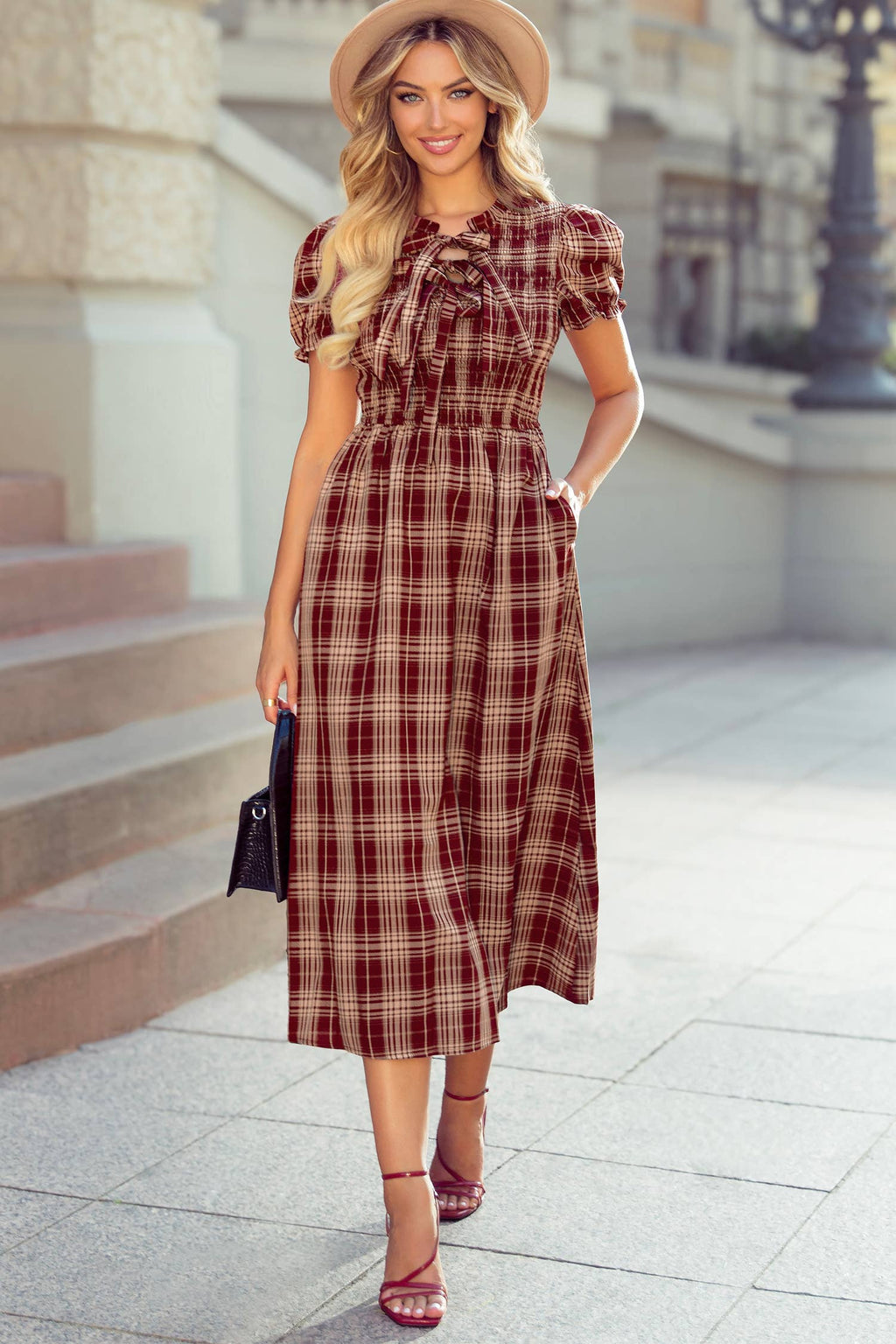 The Prairie Rose Plaid Maxi Dress