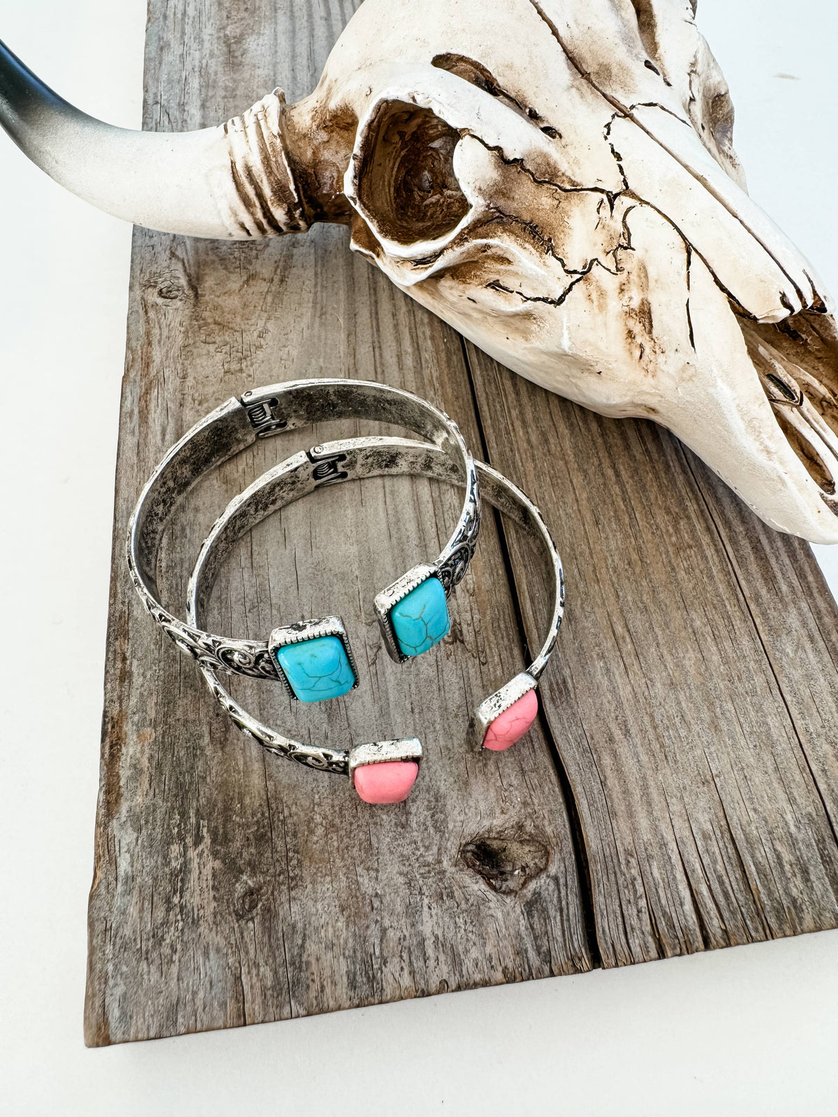 The Turquoise Stone Hinge Bangle