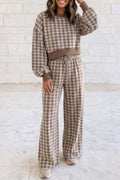 The Sunday Slowdown Plaid Lounge Set