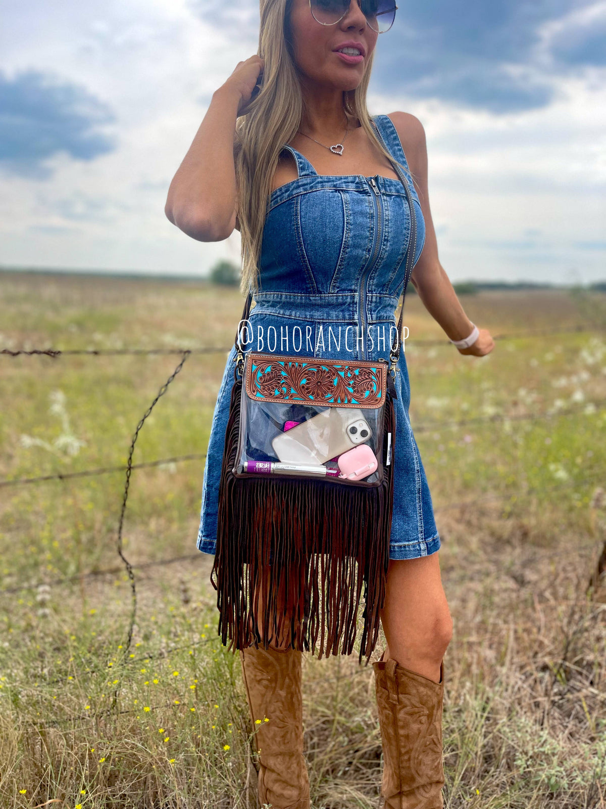 The Turquoise Tail Fringe Crossbody