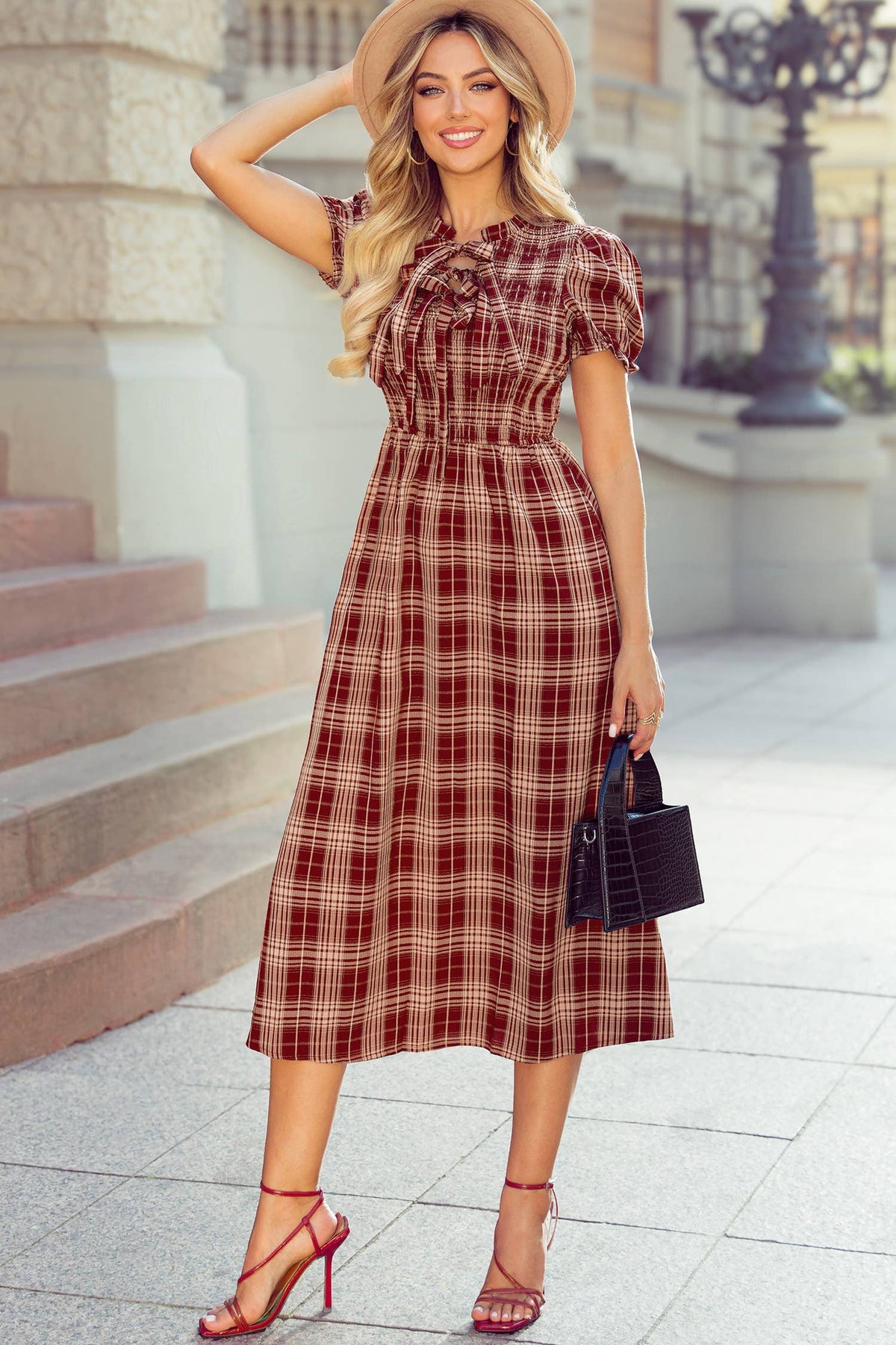 The Prairie Rose Plaid Maxi Dress