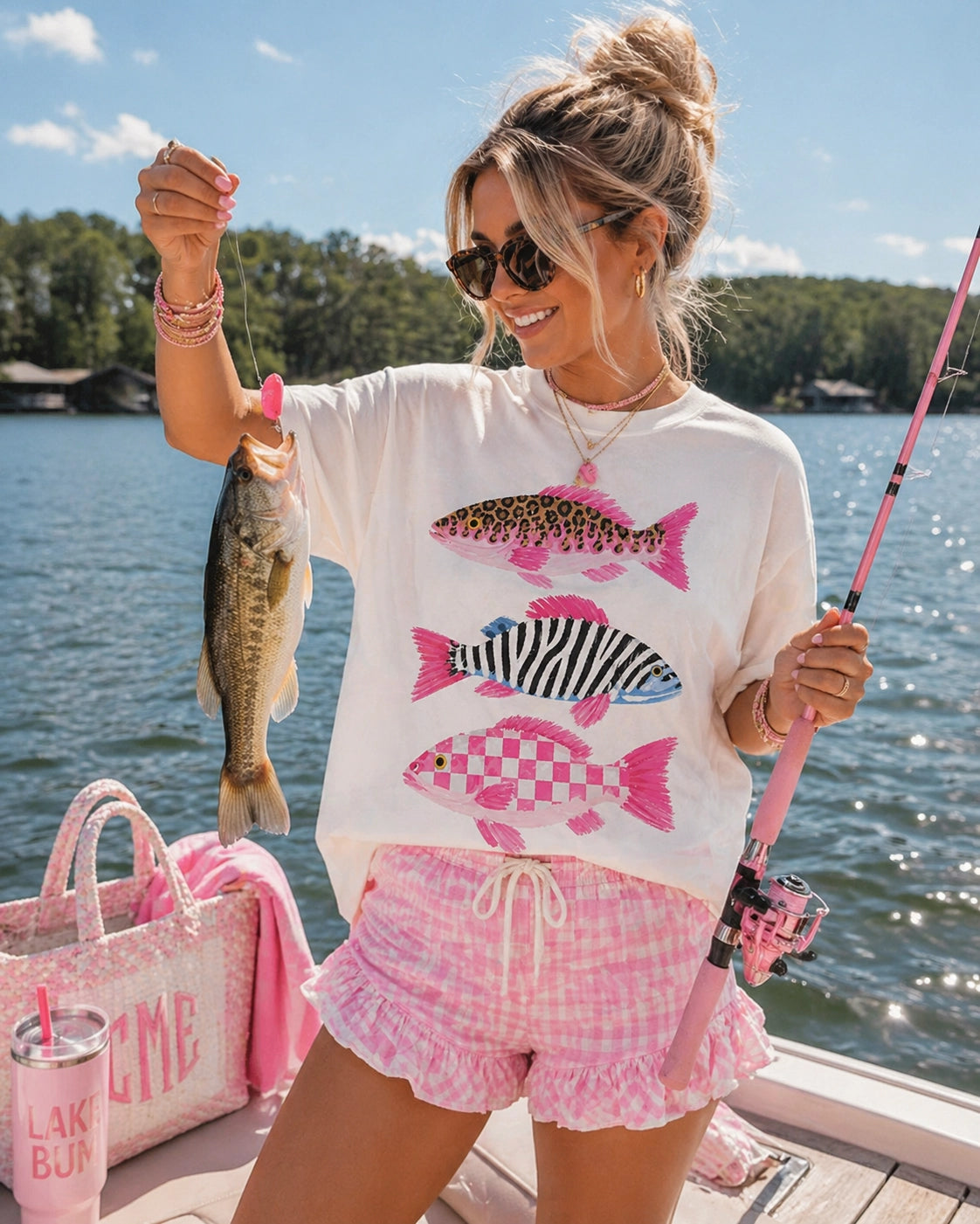 The 'Girls Fish Too' Bass Tee (Preorder)