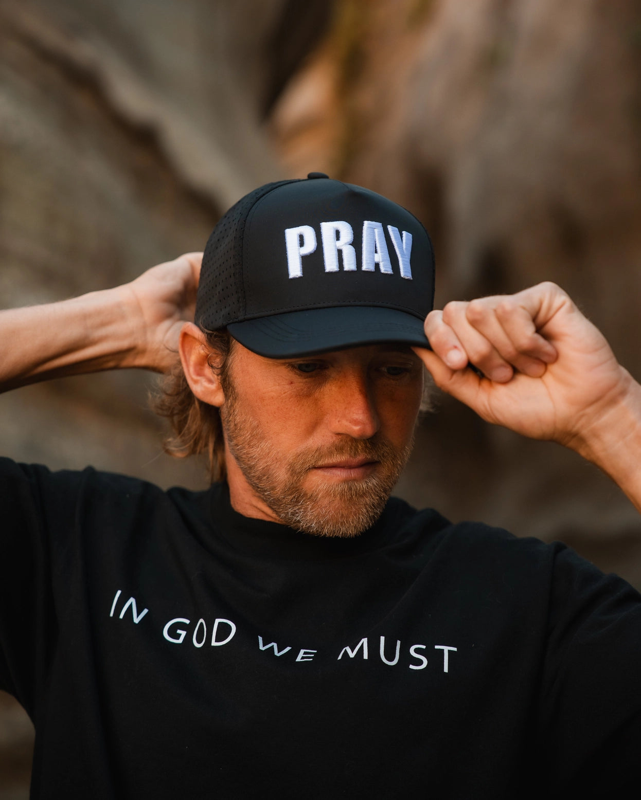 The Pray First Trucker Hat (Preorder)