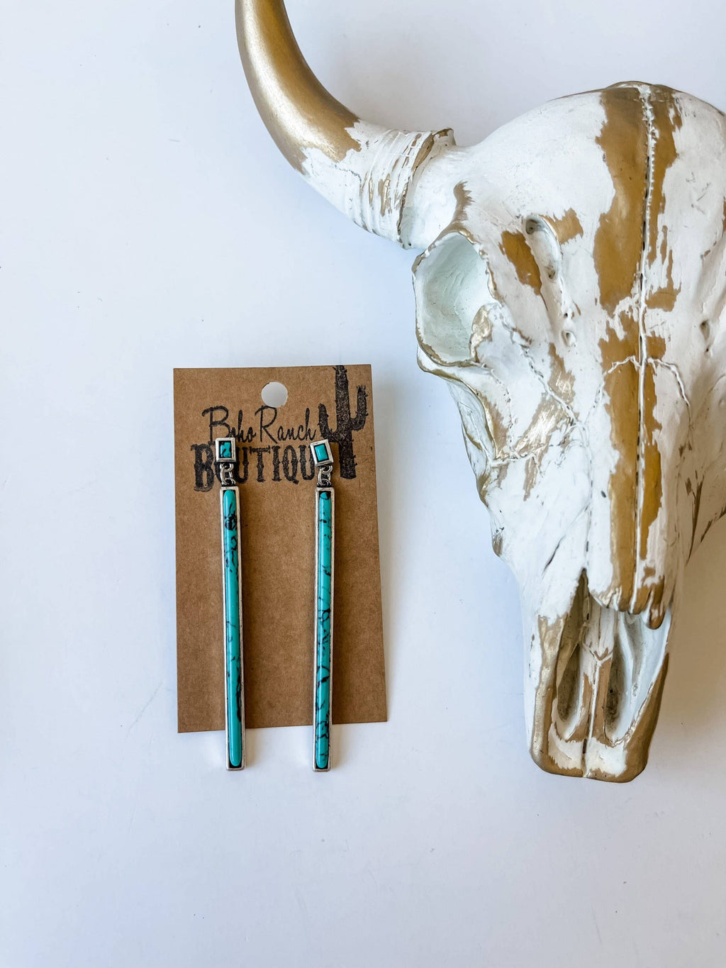 The Turquoise Western Bar Earrings