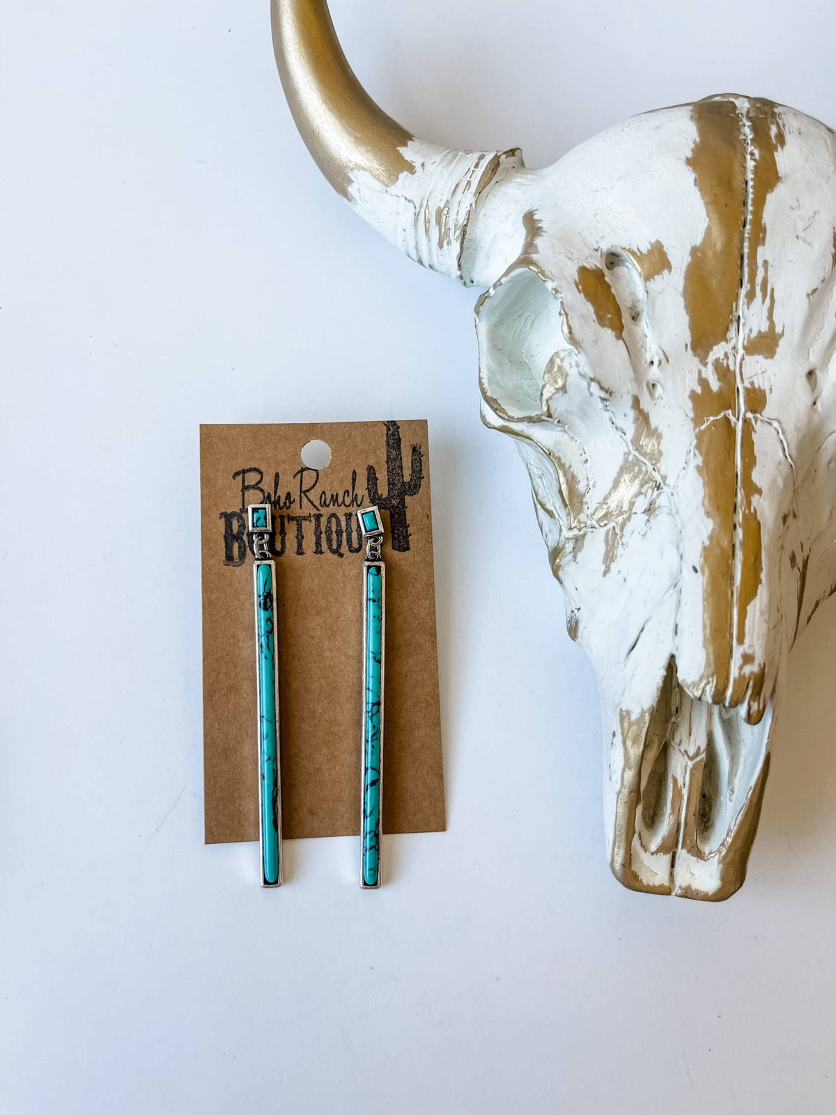 The Turquoise Western Bar Earrings