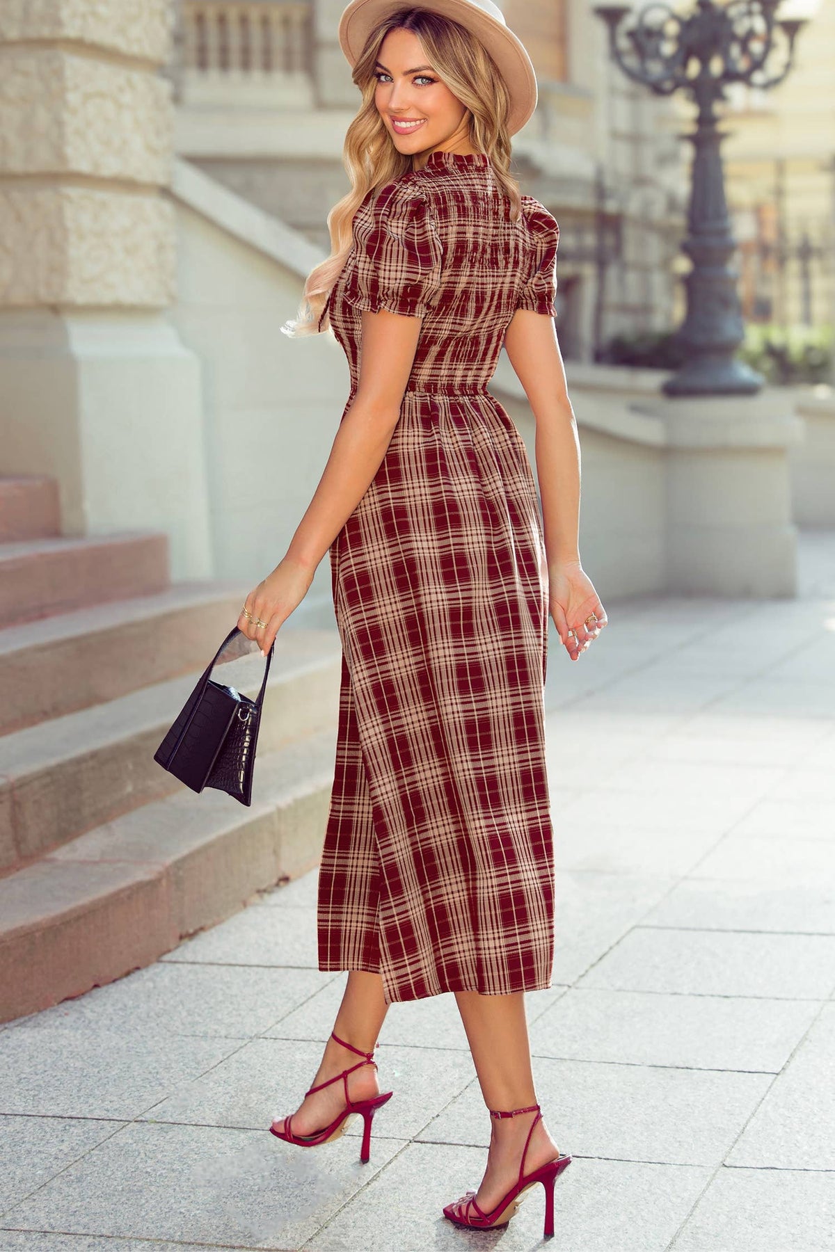 The Prairie Rose Plaid Maxi Dress